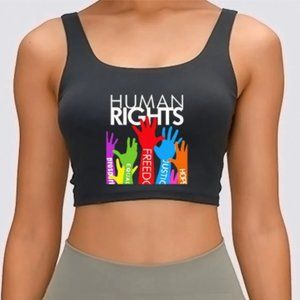 Human Rights rainbow Pride crop tank top